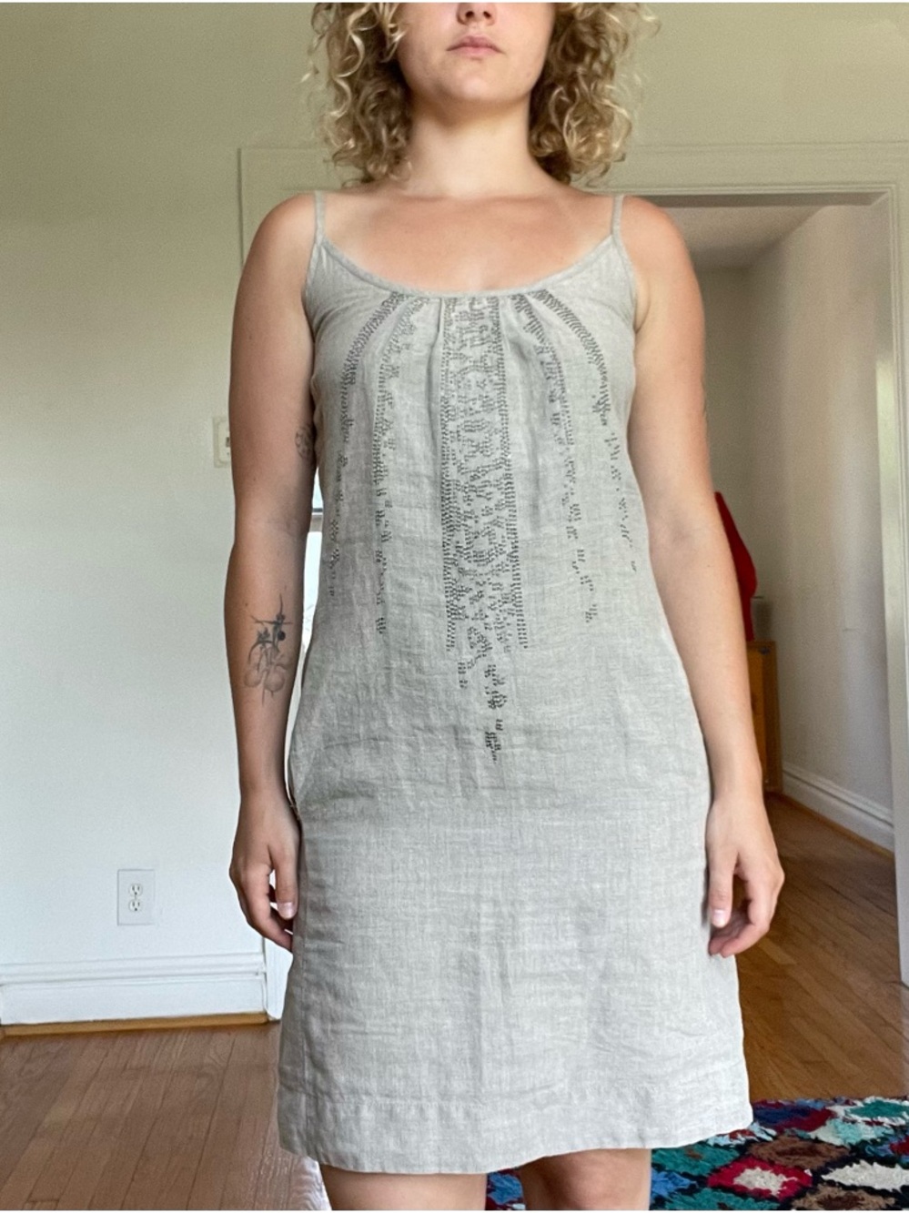 Eileen Fisher Linen Embroidered Dress